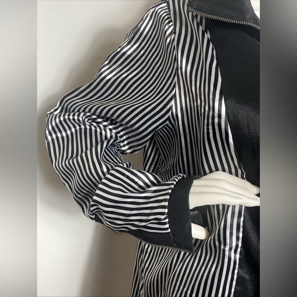 Mycra Pac Gabby Raincoat Large Black Striped Embroidered Lining size S/M - Picture 4 of 13